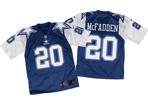 Men's Elite Darren McFadden Nike Jersey Navy/White - #20 Throwback NFL Dallas Cowboys